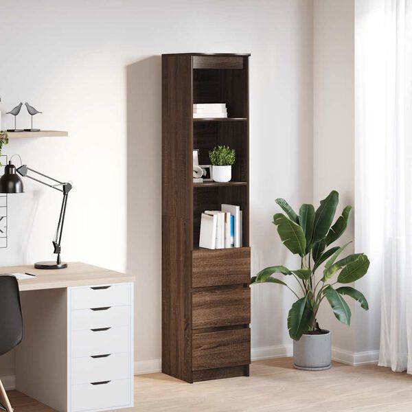 vidaXL Highboard pruun tamm 37,5x35x180 cm Engineered Wood