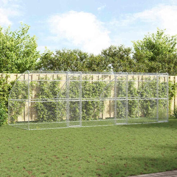 vidaXL Koerakuut 3 pcs H&otilde;bedane 6 x 2 x 2 m Tsingitud teras