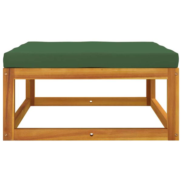 vidaXL aia jalatugi rohelise istmepadjaga, akaatsiapuit