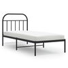 vidaXL metallist voodiraam peatsiga, must, 80x200 cm