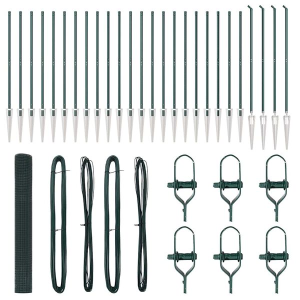 vidaXL Aiapost Roheline 50 x 1,4 m (25 x 25 mm v&otilde;rk) Terased ja PVC