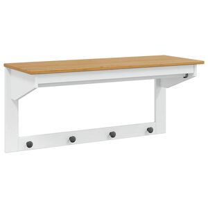 vidaXL Riidepuu HILL Valge ja mesi pruun 90 x 35 x 41.5 cm Tahke m&auml;nd