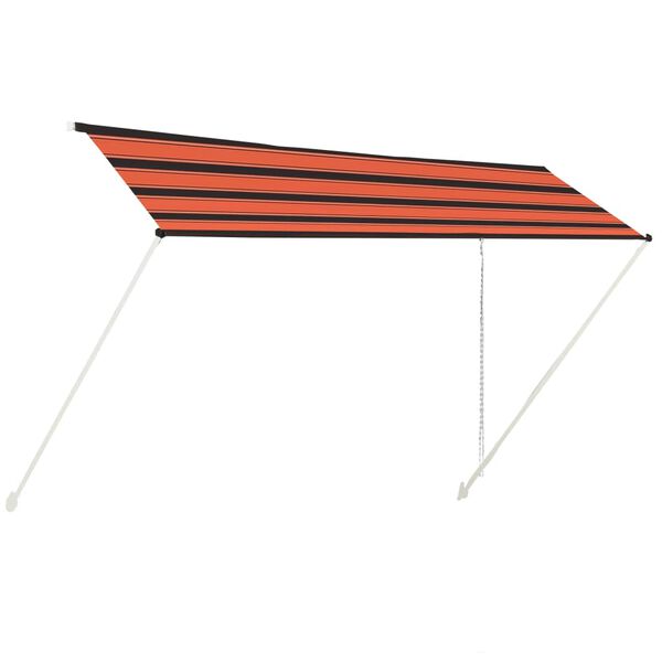vidaXL sisset&otilde;mmatav varikatus, 400 x 150 cm, oranž ja pruun