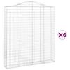 vidaXL kaarekujulised gabioonkorvid 6 tk, 200x30x220/240 cm, raud