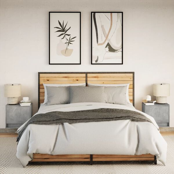 vidaXL seinale kinnitatavad &ouml;&ouml;kapid LED-tuledega 2 tk, betoonhall