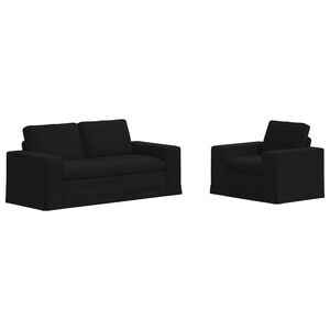 vidaXL Diivanikomplekt 2 pcs Must 182 x 80 x 82 cm kangas