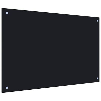 vidaXL köögi pritsmekaitse, must, 90 x 60 cm, karastatud klaas