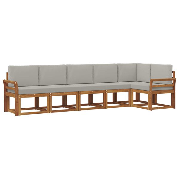 vidaXL V&auml;li diivanikomplekt padjaga 6 pcs Looduslik ja Hele Hall