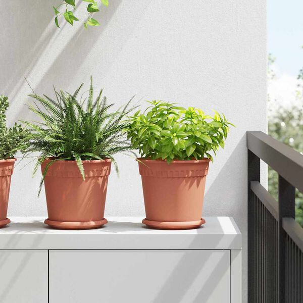 vidaXL &Uuml;mmargune lillepott 24 pcs Kohviroosa &Oslash; 19 x 16 cm Plastmass