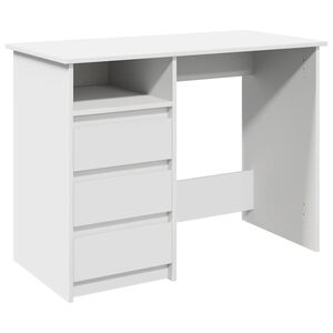vidaXL kirjutuslaud, valge, 102x50x75 cm, tehispuit