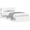 vidaXL Voodiraam ladustamisega peaga Valge 90 x 190 cm Tehispuit
