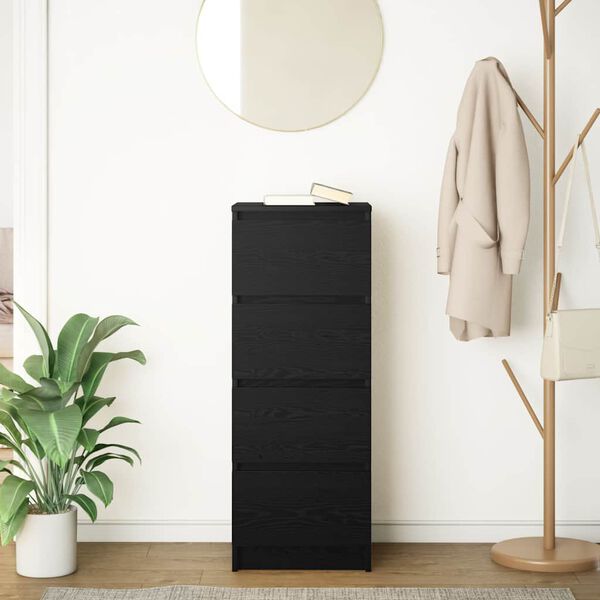 vidaXL puhvetkapp, must tamm, 37,5 x 35x 99 cm, tehispuit