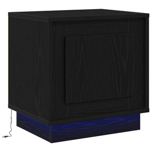 vidaXL &Ouml;&ouml;lambi kapp LED -ribatuledega Must 44 x 34,5 x 45 cm Tehispuit