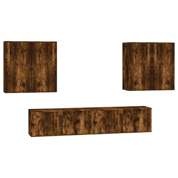 vidaXL 6-osaline telerikappide komplekt, suitsutatud tamm, tehispuit