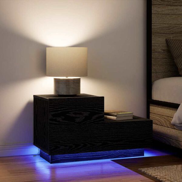 vidaXL &Ouml;&ouml;lambi kapp sahtliga Must tamm 70 x 36 x 40,5 cm Tehispuit