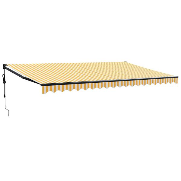 vidaXL automaatne sissetõmmatav varikatus kollane-valge 5x3 m