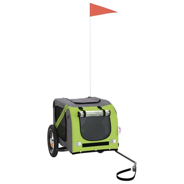 vidaXL lemmiklooma ratta j&auml;relk&auml;ru, roheline ja hall, kangas/raud