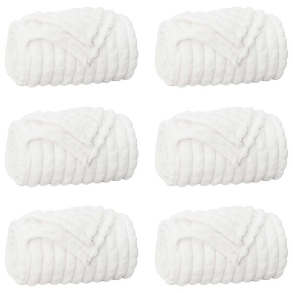 vidaXL Viskab tekid 6 pcs Valge 240 x 220 cm Fliis