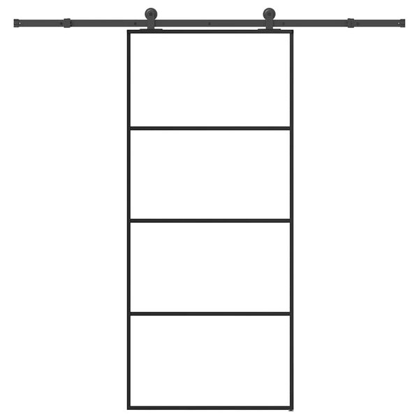 vidaXL liuguks tarvikutega, 90 x 205 cm, ESG-klaas ja alumiinium
