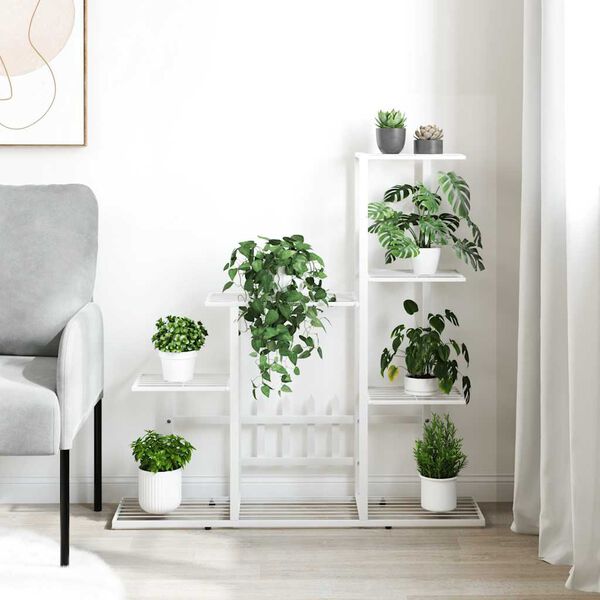 vidaXL lillealus, 94.5x25x88 cm, valge, metall