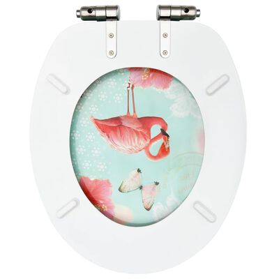 vidaXL WC prill-lauad pehmelt sulguva kaanega 2 tk, MDF, flamingod