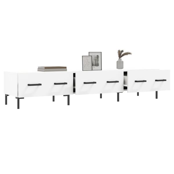 vidaXL telerikapp, valge, 150 x 36 x 30 cm, tehispuit