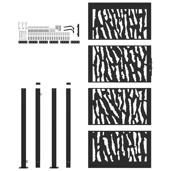 vidaXL aiav&auml;rav, must, 100 x 200 cm, terasest, mustriline