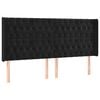 vidaXL voodipeats servadega, must, 183x16x118/128 cm, samet