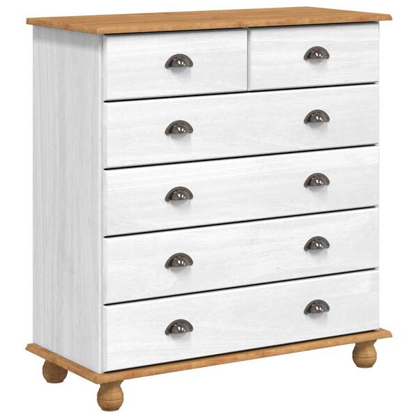 vidaXL Kummut sahtliga ASKIM Valge 91 x 40 x 95,5 cm Tahke m&auml;nd