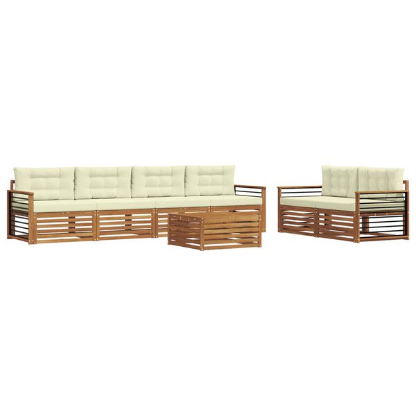 vidaXL V&auml;li diivanikomplekt padjaga 7 pcs Looduslik ja kreem