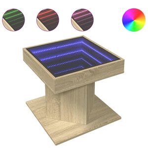 vidaXL kohvilaud LEDiga, Sonoma tamm, 50x50x45 cm, tehispuit