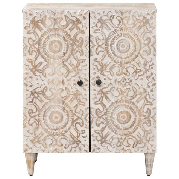 vidaXL Hoiustamise k&otilde;rvalhoidja Valge 60 x 33,5 x 75 cm