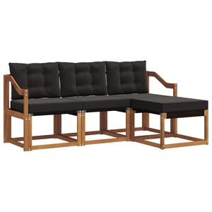 vidaXL V&auml;li diivanikomplekt padjaga 4 pcs Looduslik ja must