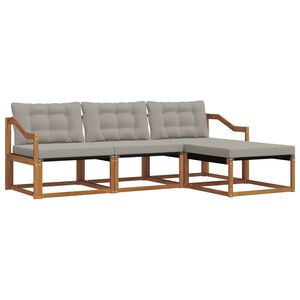 vidaXL V&auml;li diivanikomplekt padjaga 4 pcs Looduslik ja Hele Hall