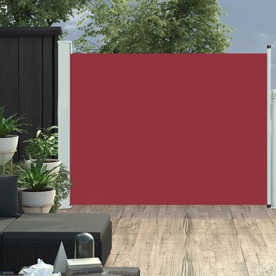 vidaXL lahtitõmmatav terrassi külgsein, 140 x 500 cm, punane