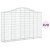 vidaXL kaarekujulised gabioonkorvid 20 tk, 200x30x120/140 cm, raud