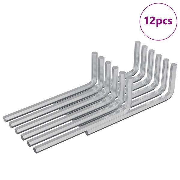 vidaXL Kuusnurkne V&otilde;ti 12 pcs H&otilde;bedane 32 x 86 mm Teras