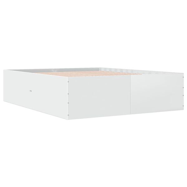 vidaXL voodiraam, valge, 150 x 200 cm, tehispuit