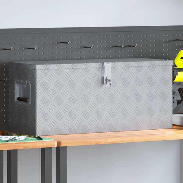 vidaXL alumiiniumist kast 80 x 30 x 35 cm, hõbedane