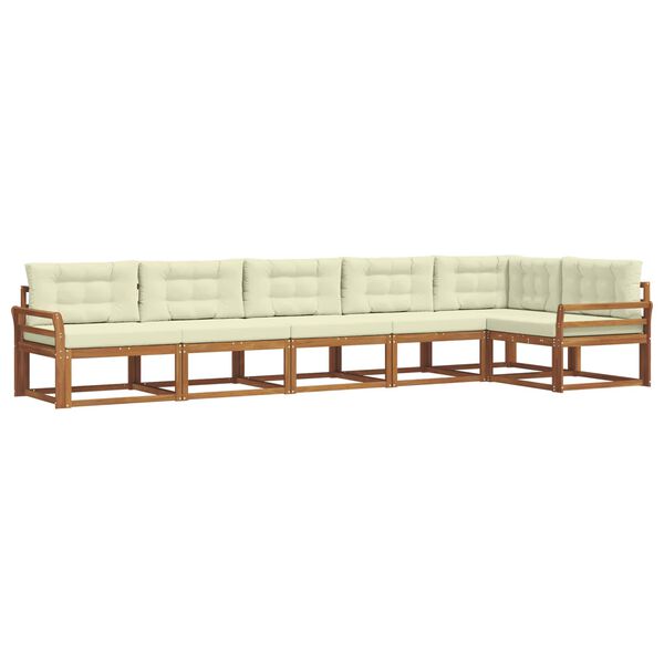 vidaXL V&auml;li diivanikomplekt padjaga 6 pcs Looduslik ja kreem