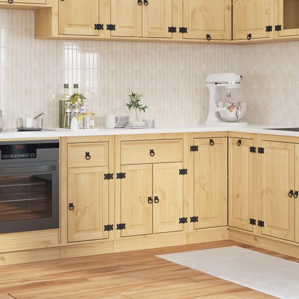 vidaXL Kapp sahtliga riiuliga Kallis 60 x 46 x 81,5 cm Tahke mänd