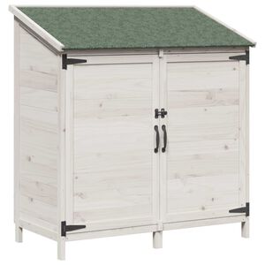 vidaXL Aiashed katusega Valge 106,5 x 56 x 113,5 cm Tugev kuusepuit