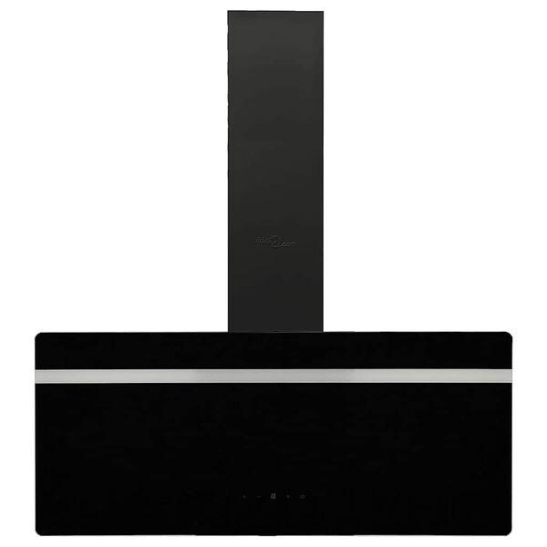 vidaXL pliidikubu, 90 cm, teras ja karastatud klaas, must