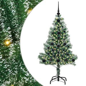vidaXL Kunstlik j&otilde;ulupuu lumeja fluffiga koos LED-valgusega 120 cm
