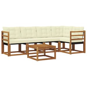 vidaXL V&auml;li diivanikomplekt padjaga 6 pcs Looduslik ja kreem