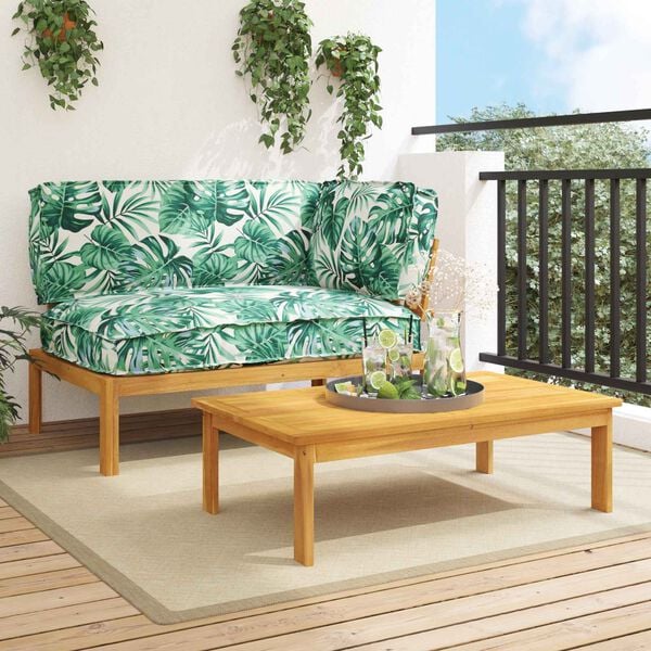 vidaXL Diivanikomplekt padjaga Leht 2 pcs Lehe muster Tugev akatsiapuu