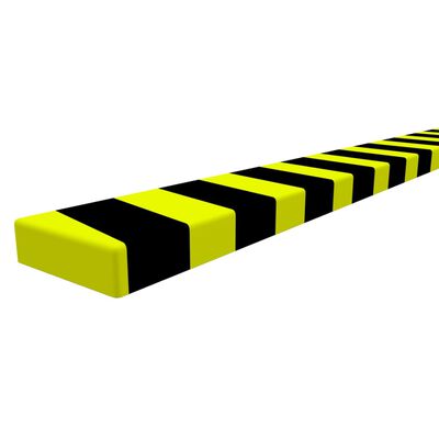 vidaXl nurgakaitse, kollane ja must, 6 x 2 x 101,5 cm, PU