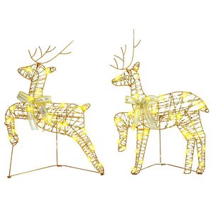 vidaXL LED P&otilde;hjap&otilde;drad koos 40 LED-iga 2 pcs Soe valge PET