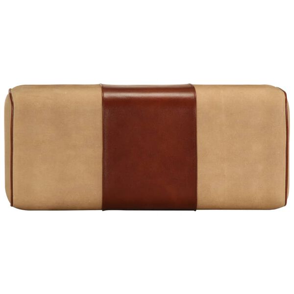 vidaXL trennipink 58 cm, pruun, ehtne nahk ja mangopuit