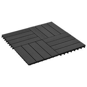 vidaXL Terrassiplaat 22 pcs Must 30 x 30 cm Puitplastik